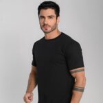 Camiseta Masculina Lisa Preta Algodão 100% Fio 30.1 Premium Confortável Dia a Dia