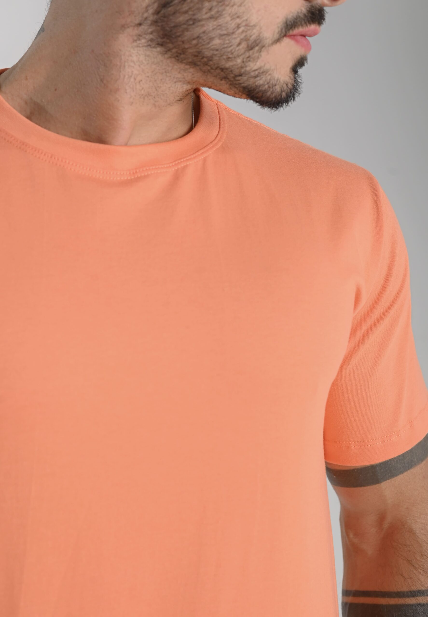 Camiseta Masculina Premium Camisa Algodão Fio 30.1 Alta Qualidade Laranja - Imagem 6