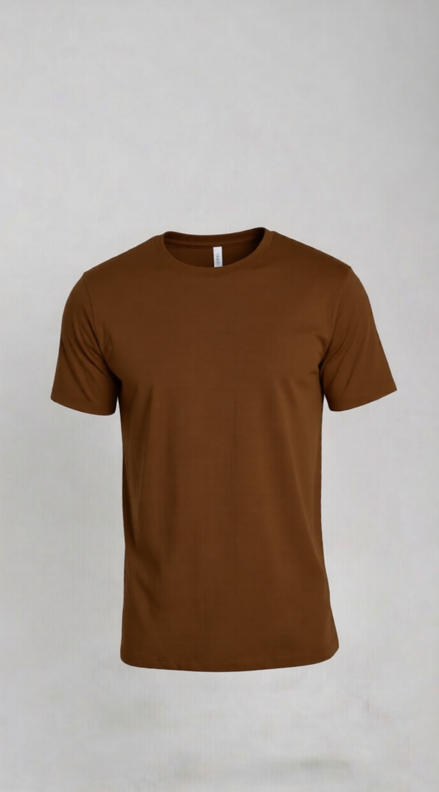 Camiseta Masculina Básica Camisa 100% Algodão Premium Toque Macio Marrom - Imagem 2